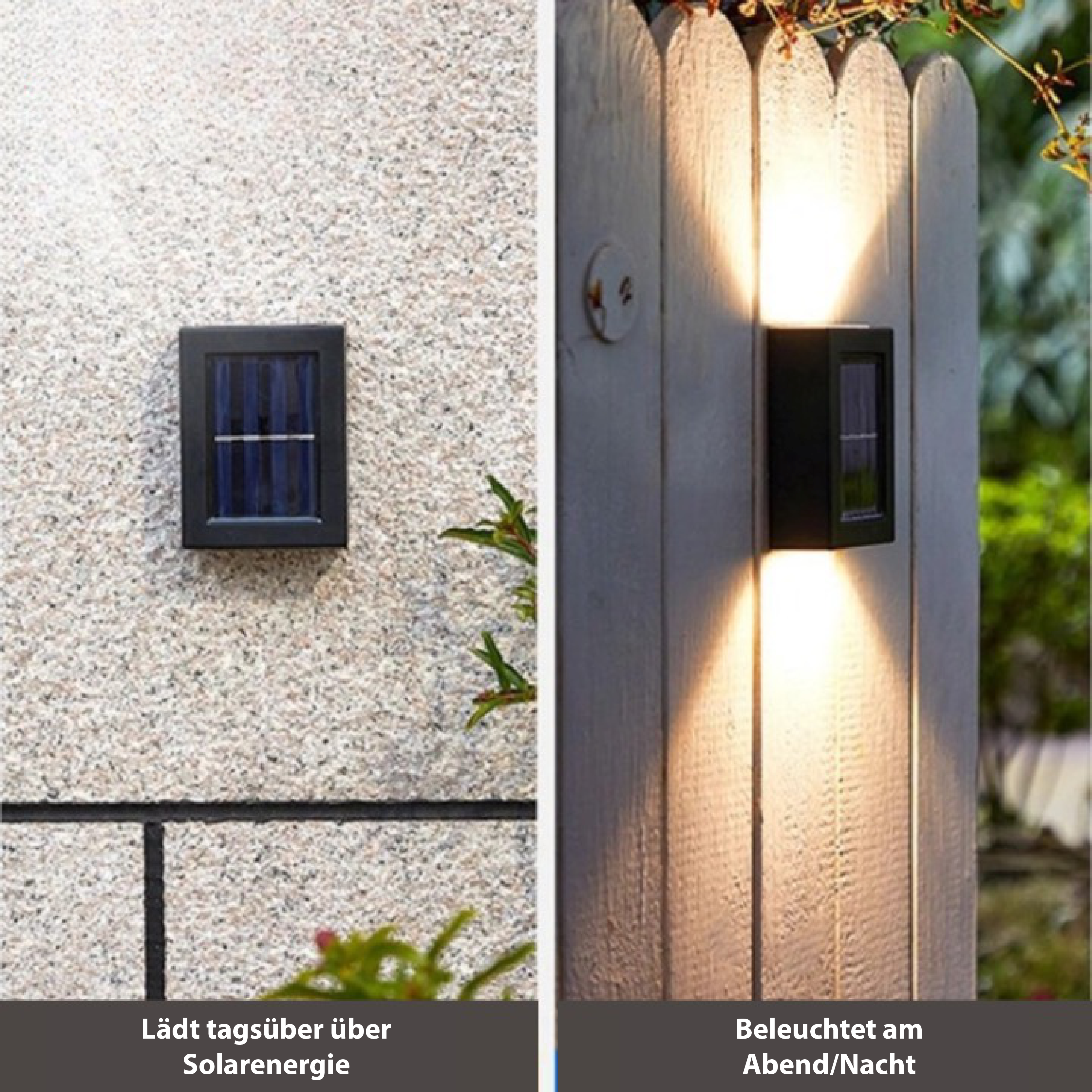 Nachhaltige Solarwandleuchten für Terrasse und Garten