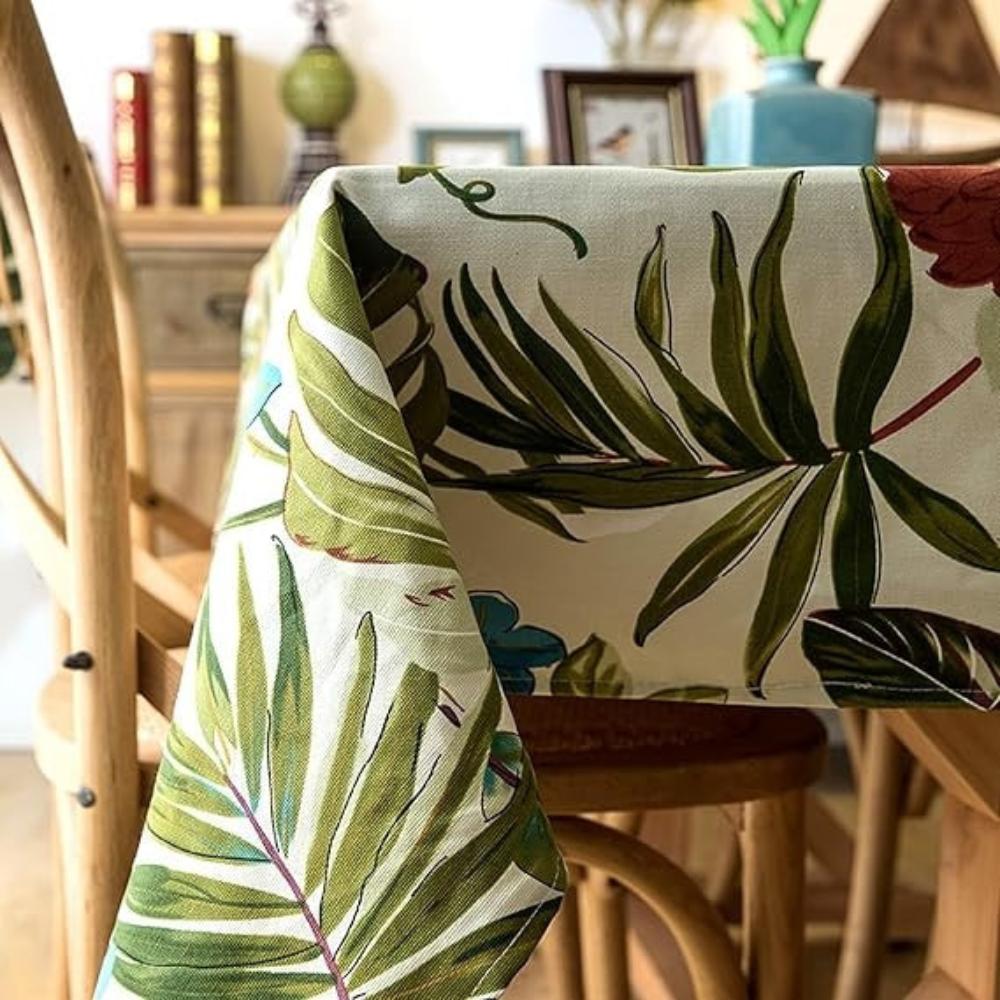 Baumwoll-Tischdecke mit Tropischem Monstera-Blatt-Design