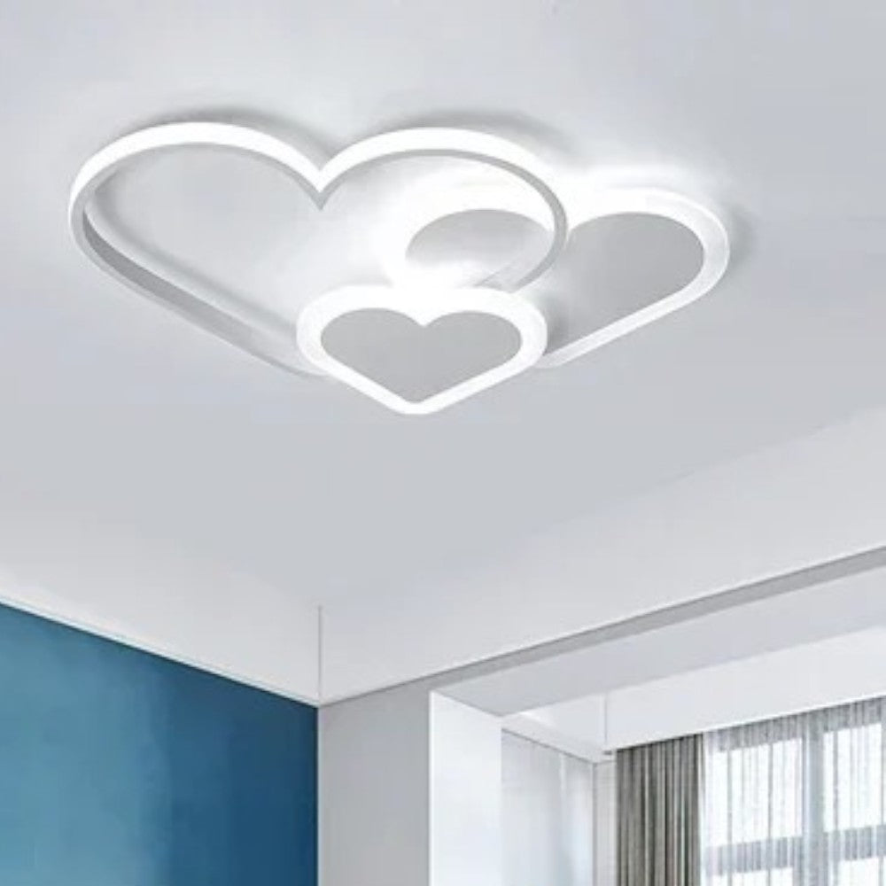 Kinderzimmer Deckenlampe Pink | LED Herz Design Mit Dimmer