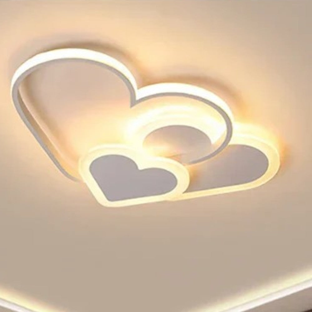 Kinderzimmer Deckenlampe Pink | LED Herz Design Mit Dimmer