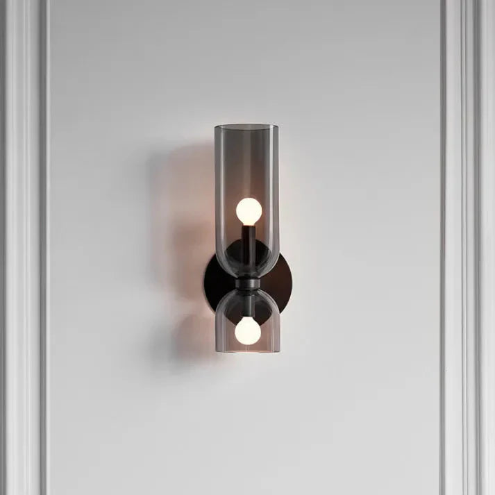 Moderne LED-Wandlampe mit Doppelkopf aus Glas