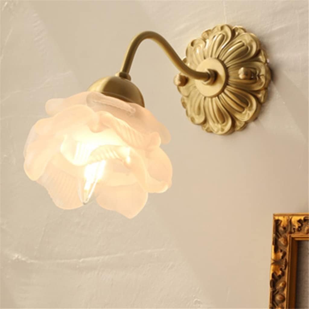 Blumenblatt Wandleuchte Kupfer | Stilvolle Vintage Glaslampe
