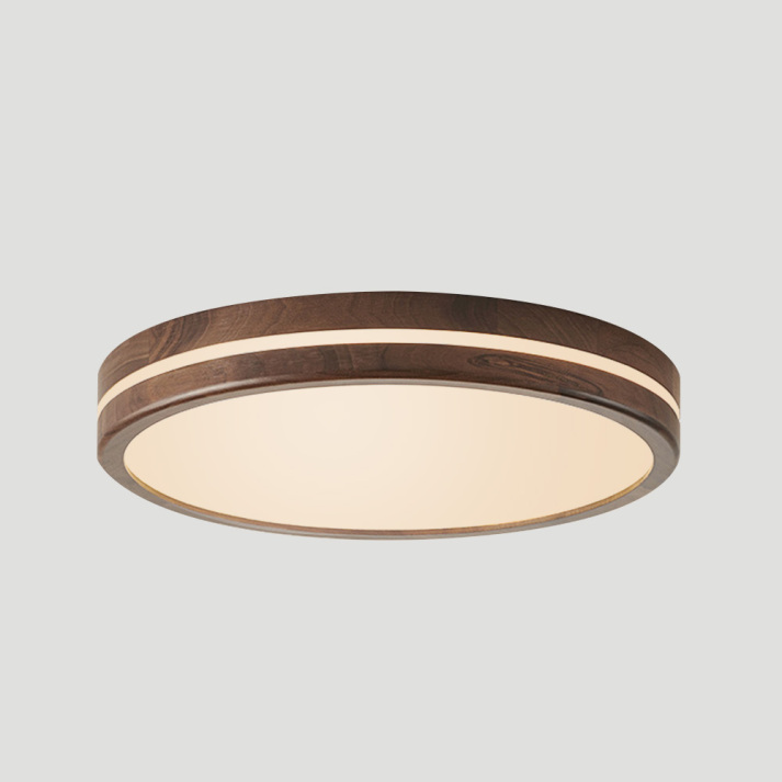 Runde LED-Deckenlampe aus Holz – Tri-Color Beleuchtung