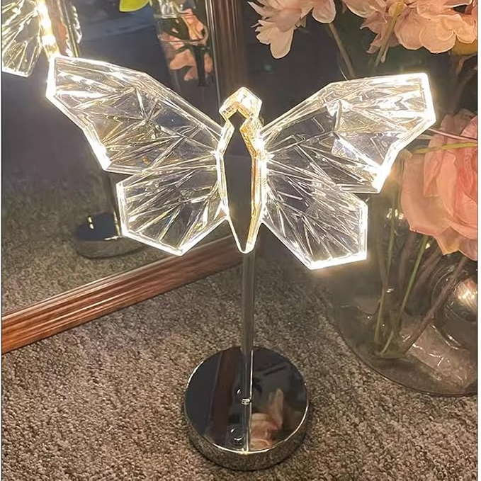 Leuchtende Kristall-Schmetterling LED-Tischlampe