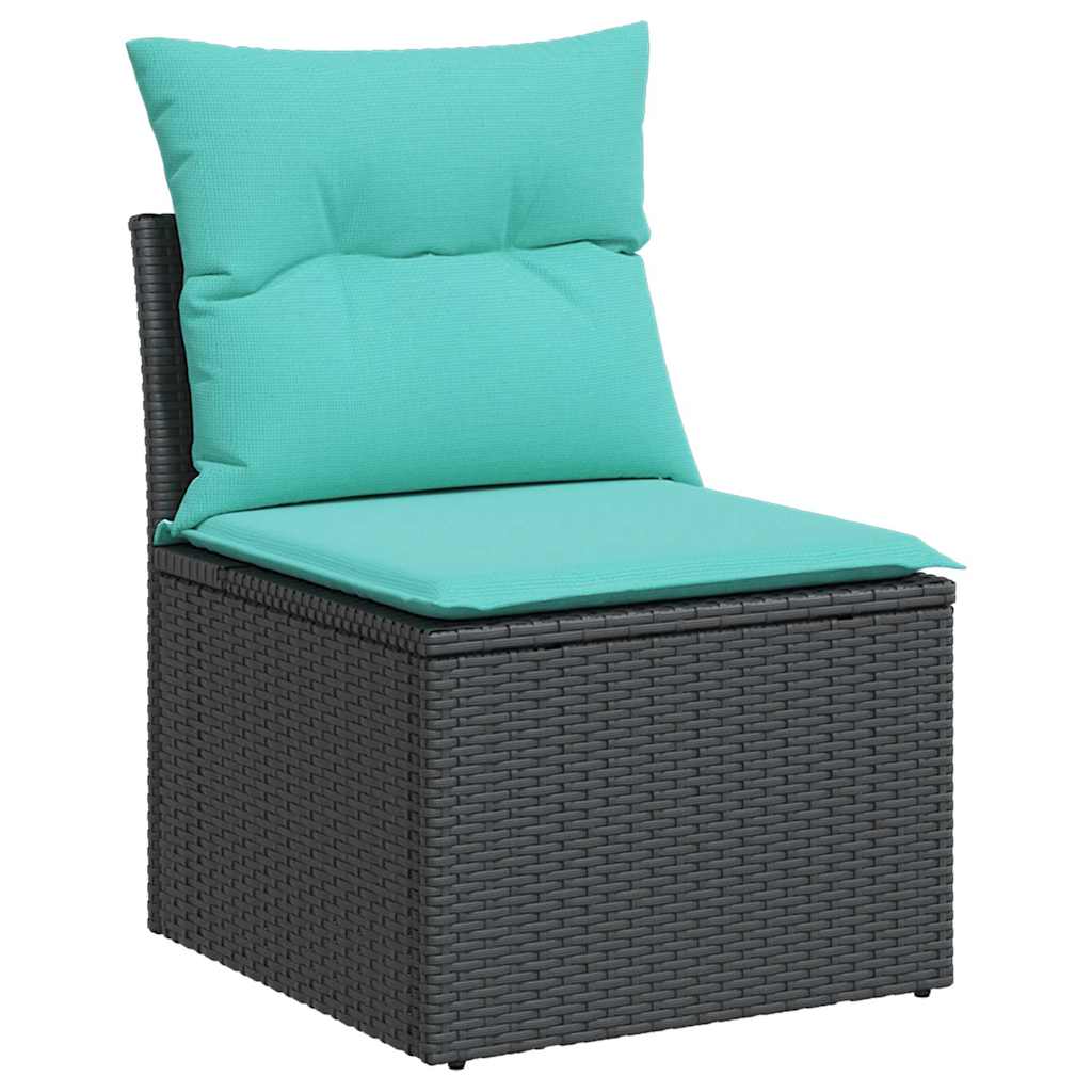 7-Tlg. Garten-Sofagarnitur Mit Kissen Poly Rattan