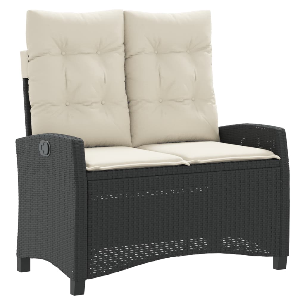 4-Tlg. Garten-Essgruppe Mit Kissen Schwarz Poly Rattan