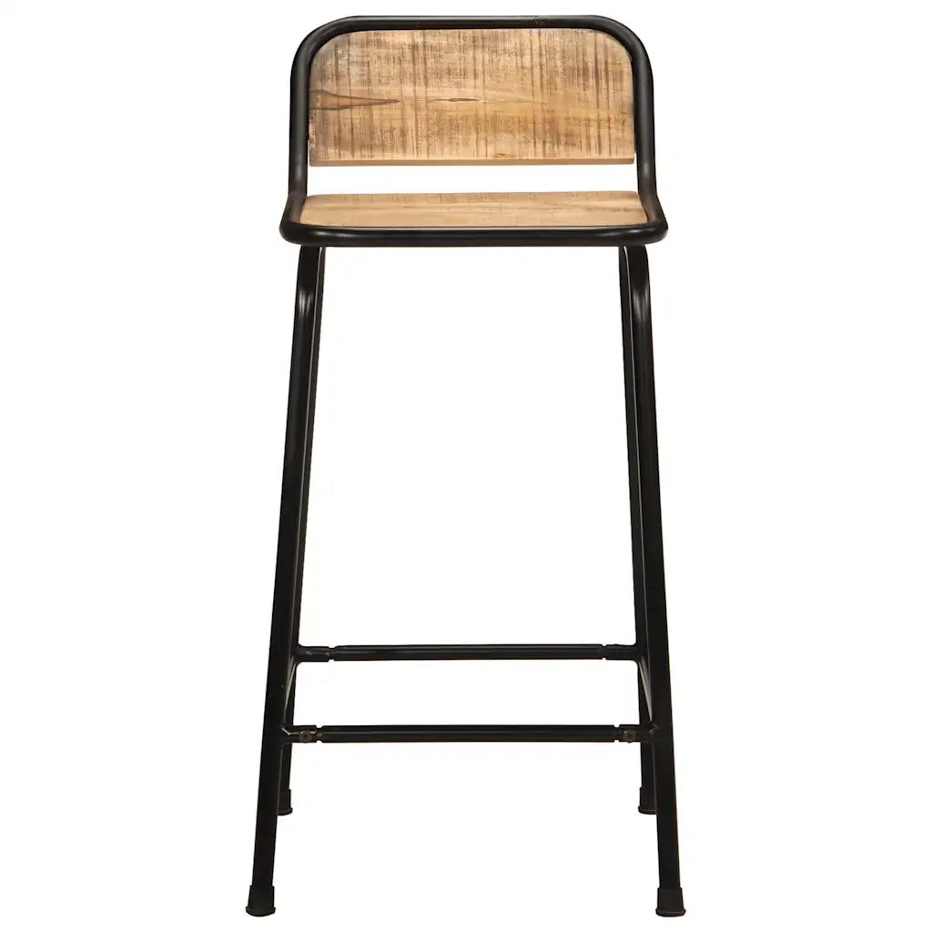 Barhocker 2 Stk. Raues Mango Massivholz