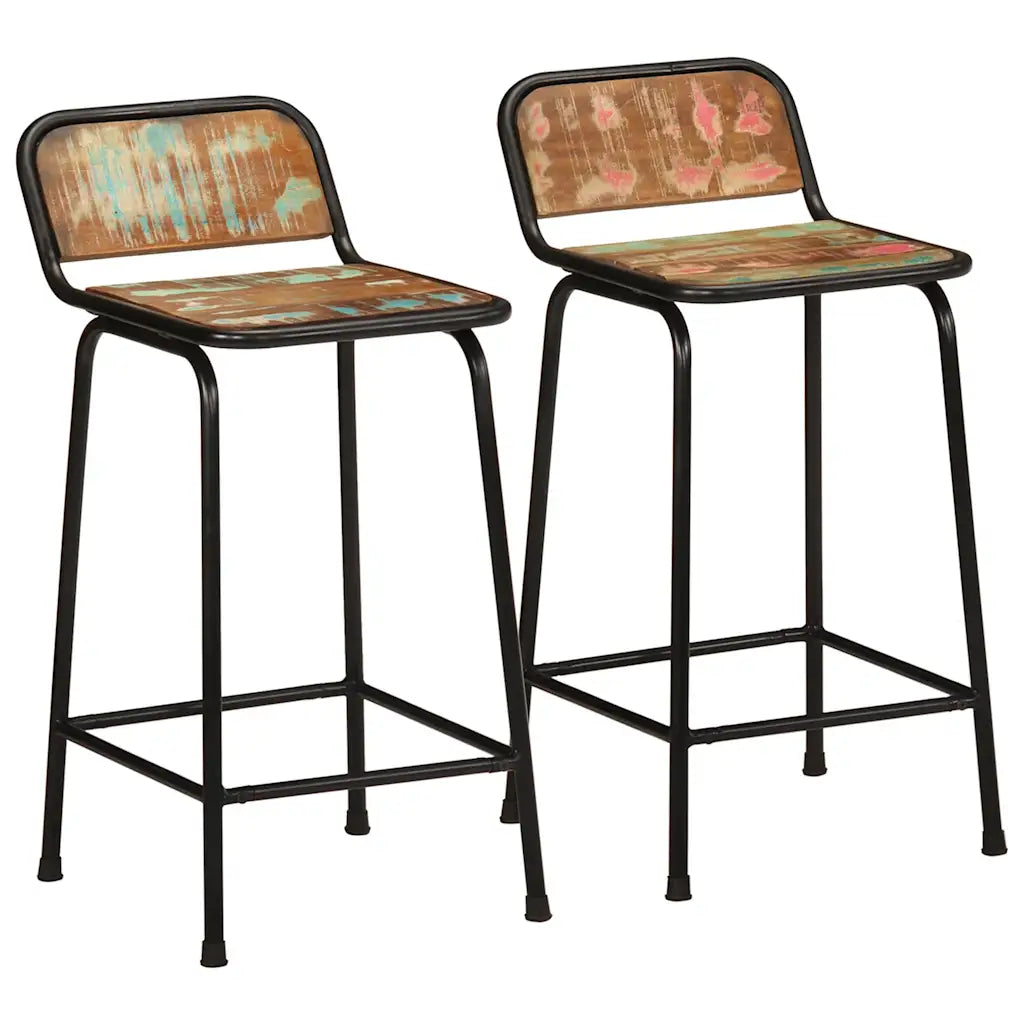 Barhocker 2 Stk. Altholz Massivholz