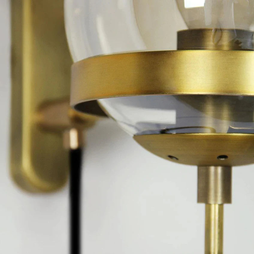 Glaskugel Wandlampe | Modern Minimalistisch Gold & Schwarz