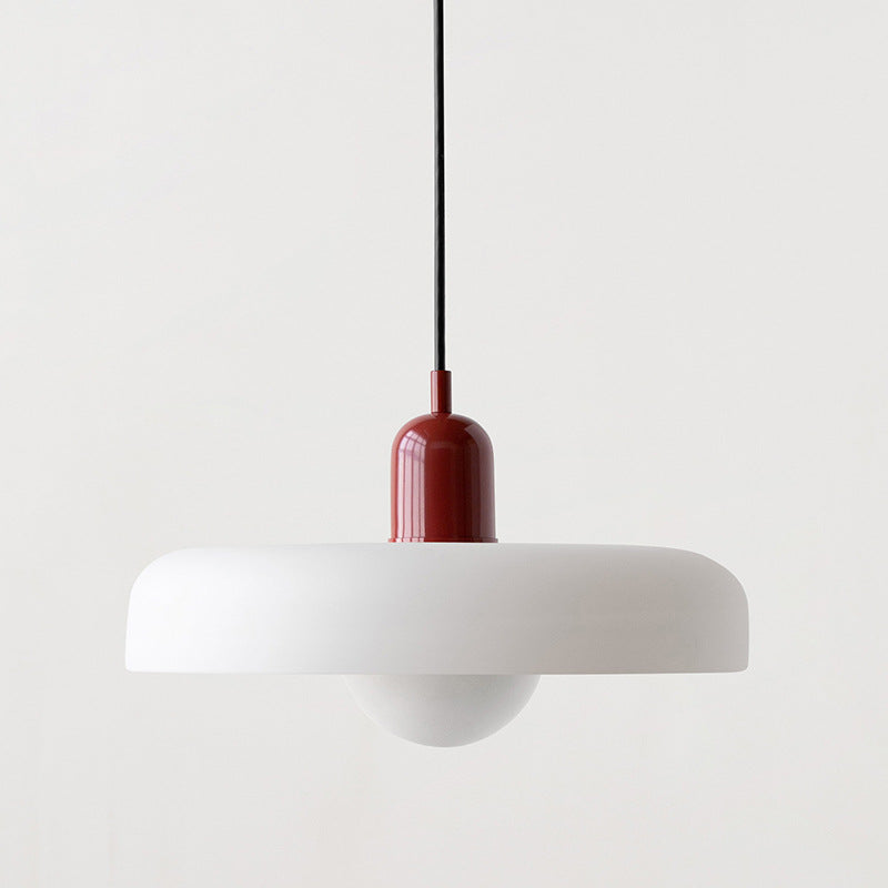 Farbige Bauhaus-Hängelampe aus Glas