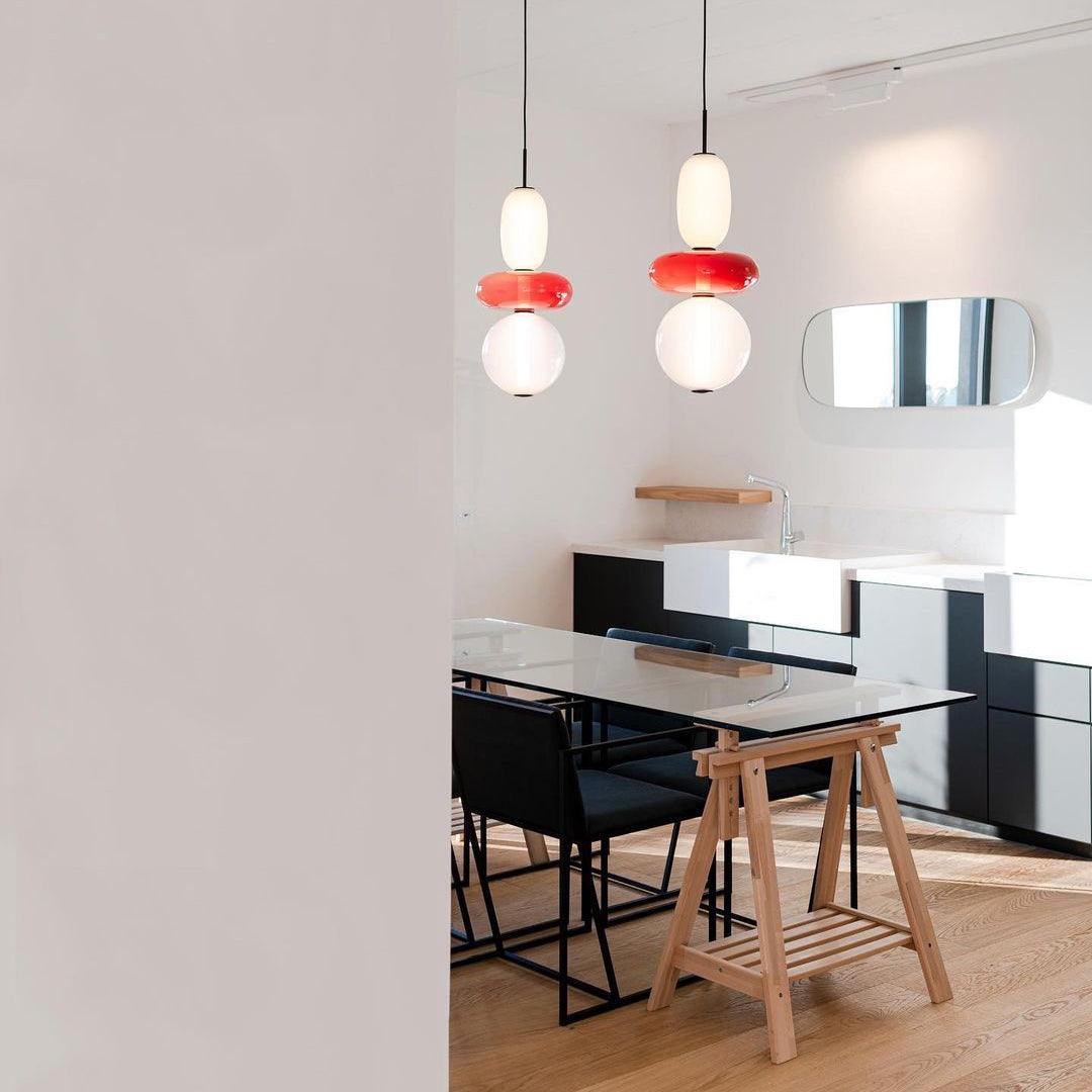 Pendellampe aus Kandiertem Glas – Modernes Beleuchtungsdesign