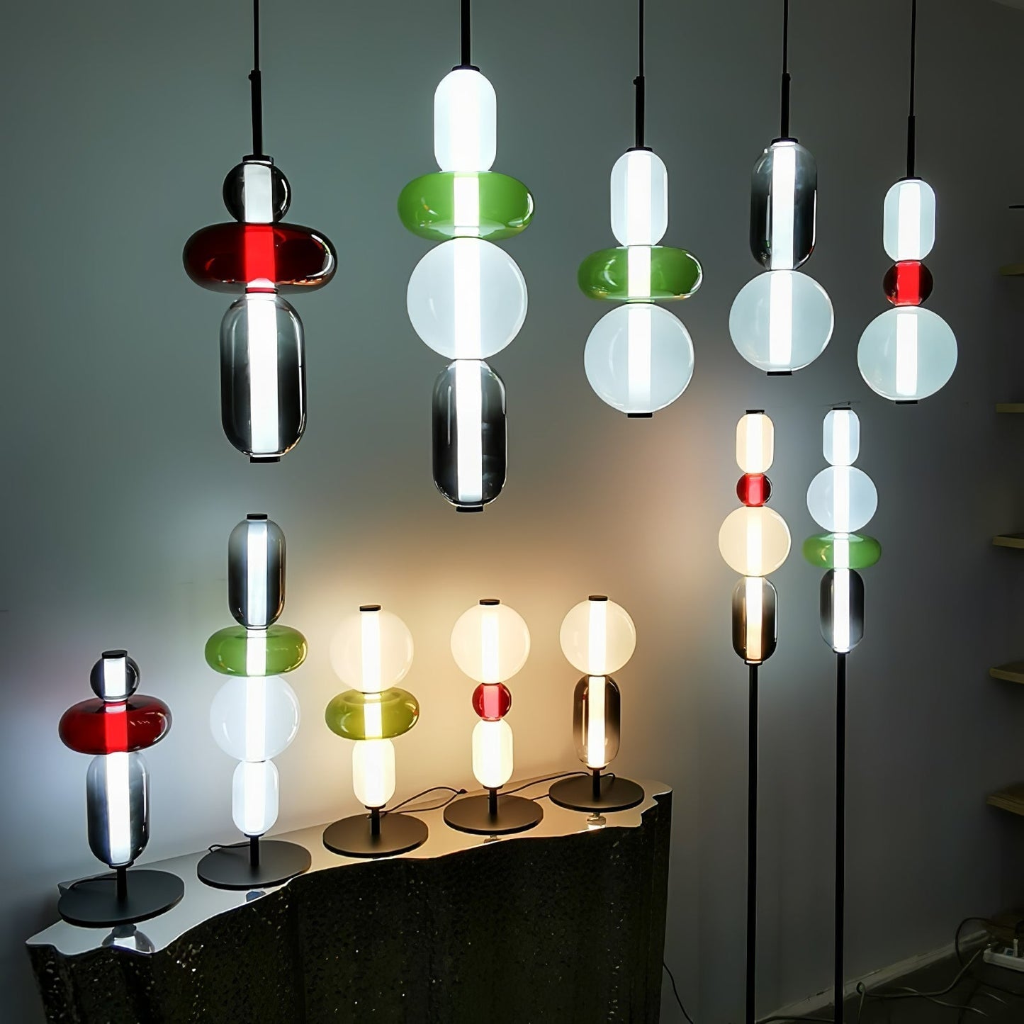 Pendellampe aus Kandiertem Glas – Modernes Beleuchtungsdesign