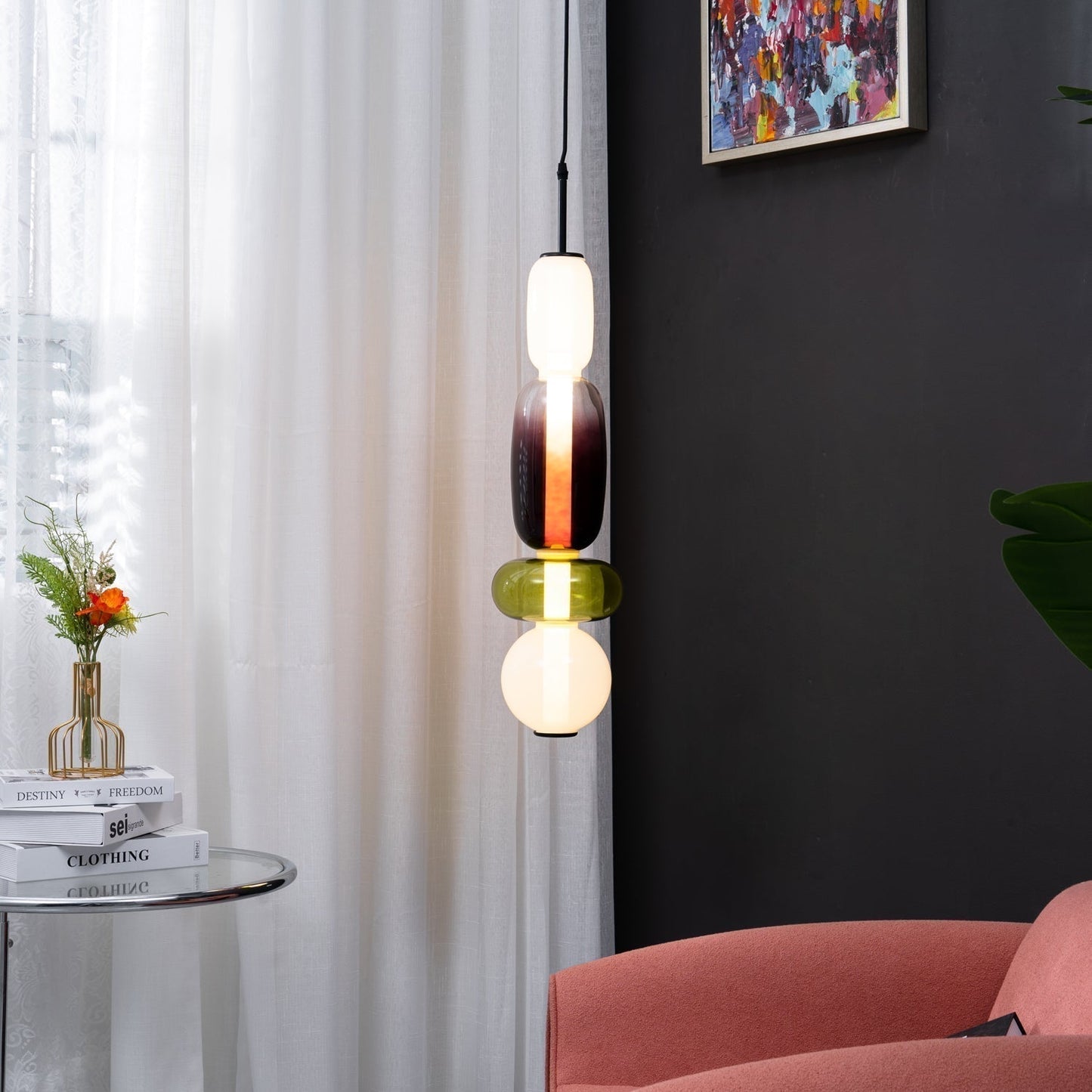 Pendellampe aus Kandiertem Glas – Modernes Beleuchtungsdesign