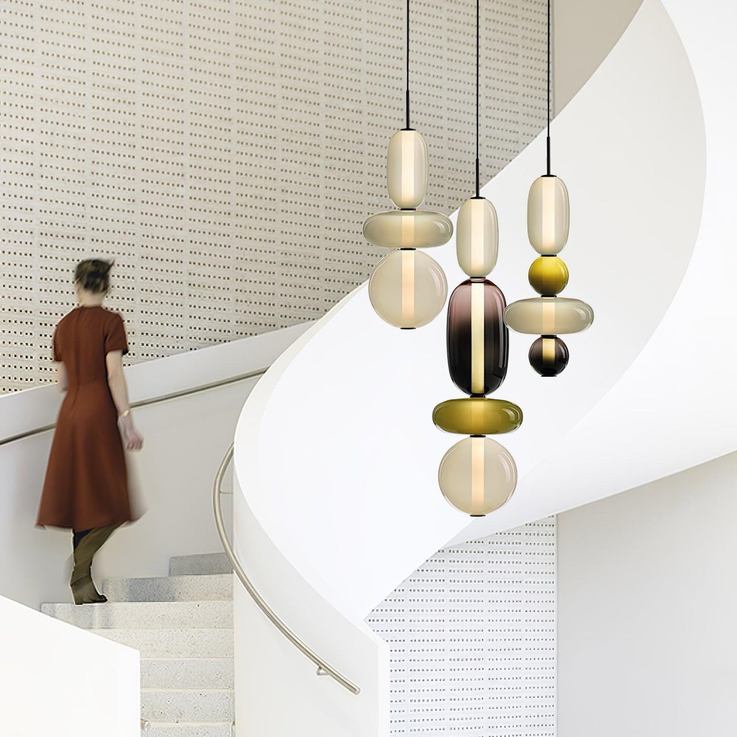 Pendellampe aus Kandiertem Glas – Modernes Beleuchtungsdesign