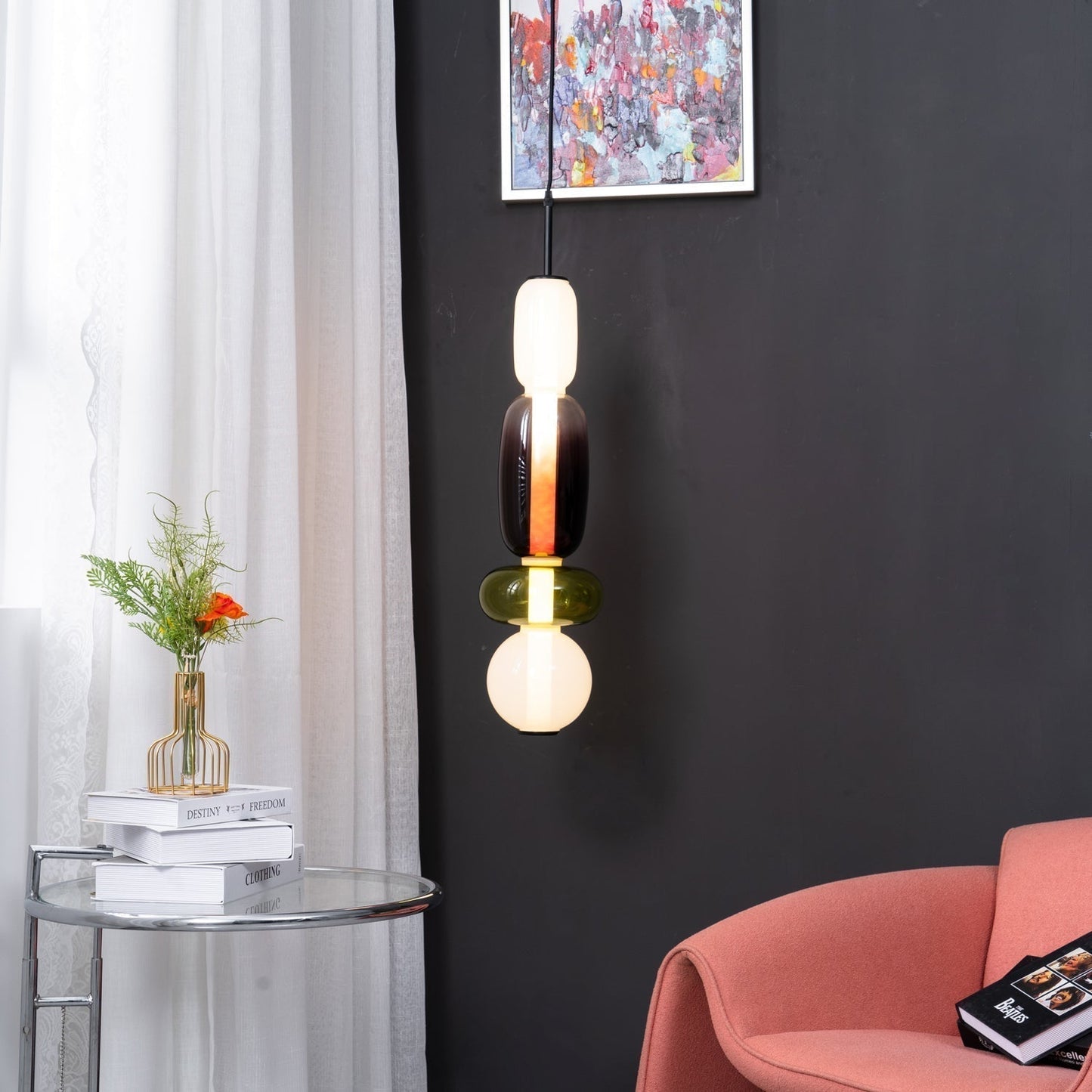 Pendellampe aus Kandiertem Glas – Modernes Beleuchtungsdesign