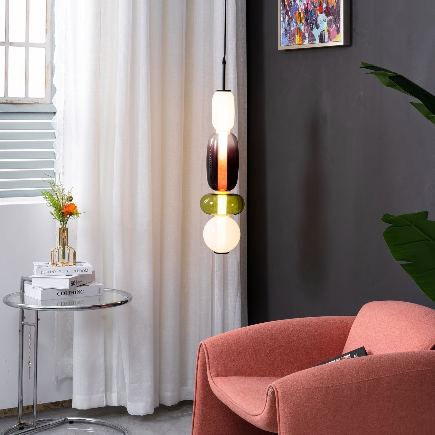 Pendellampe aus Kandiertem Glas – Modernes Beleuchtungsdesign