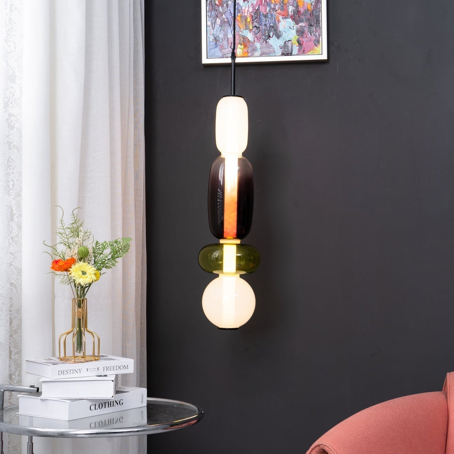 Pendellampe aus Kandiertem Glas – Modernes Beleuchtungsdesign