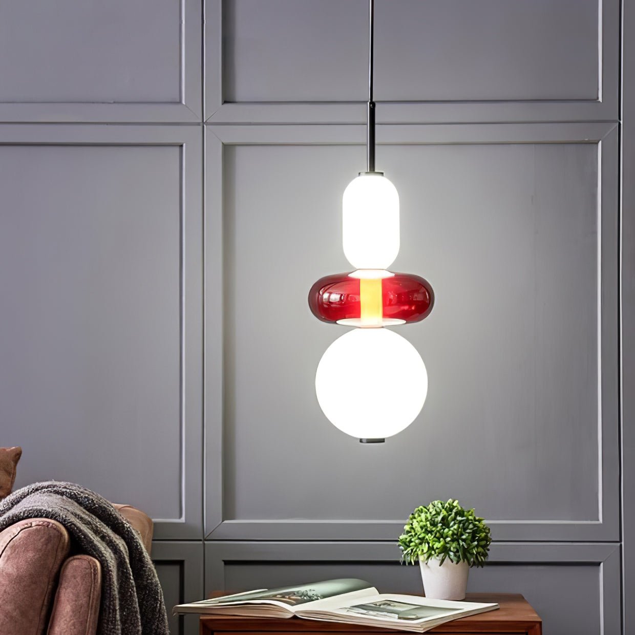 Pendellampe aus Kandiertem Glas – Modernes Beleuchtungsdesign