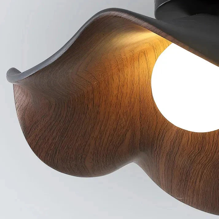 Lotus Holz & Harz LED Deckenlampe | Skandinavischer Stil