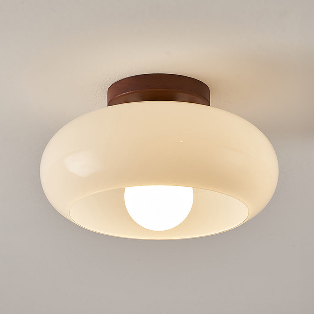 Deckenleuchte aus Holz und Kristall – Ideal für den Flur