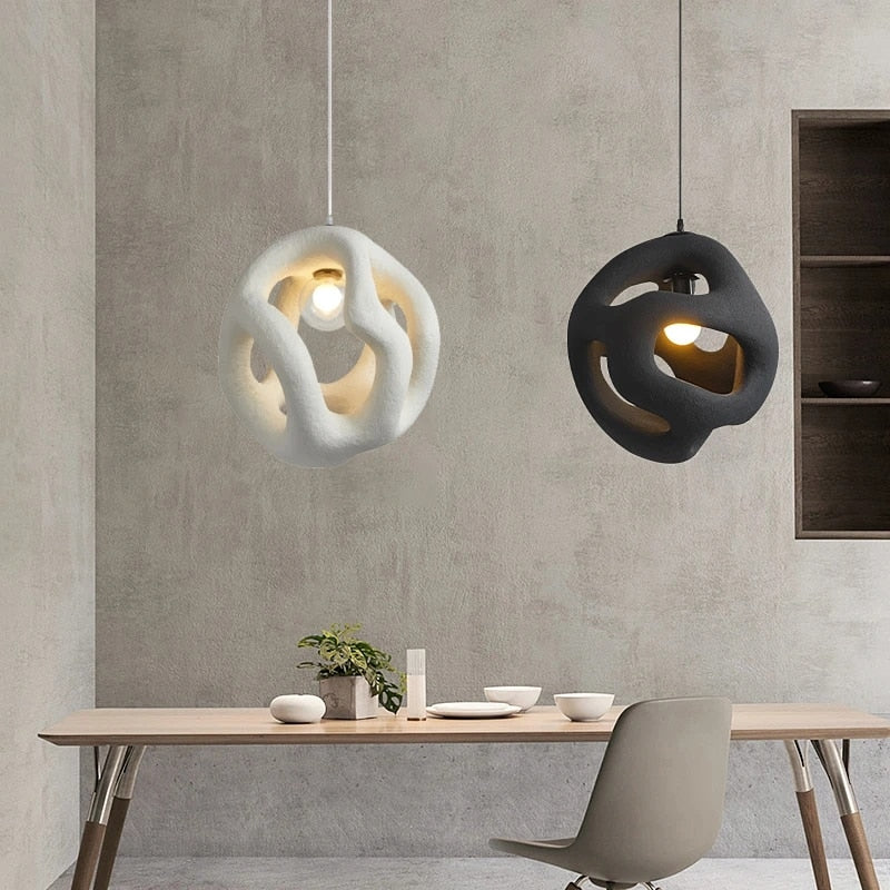Wabi Sabi Resin LED Pendelleuchte | Japanische Stil Hängeleuchte