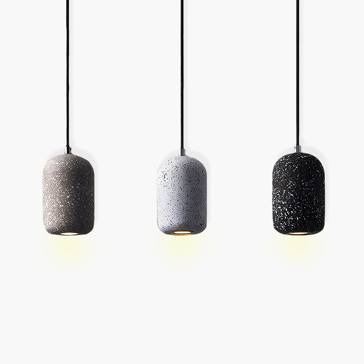 Pendelleuchte aus Metall mit Beton-Optik