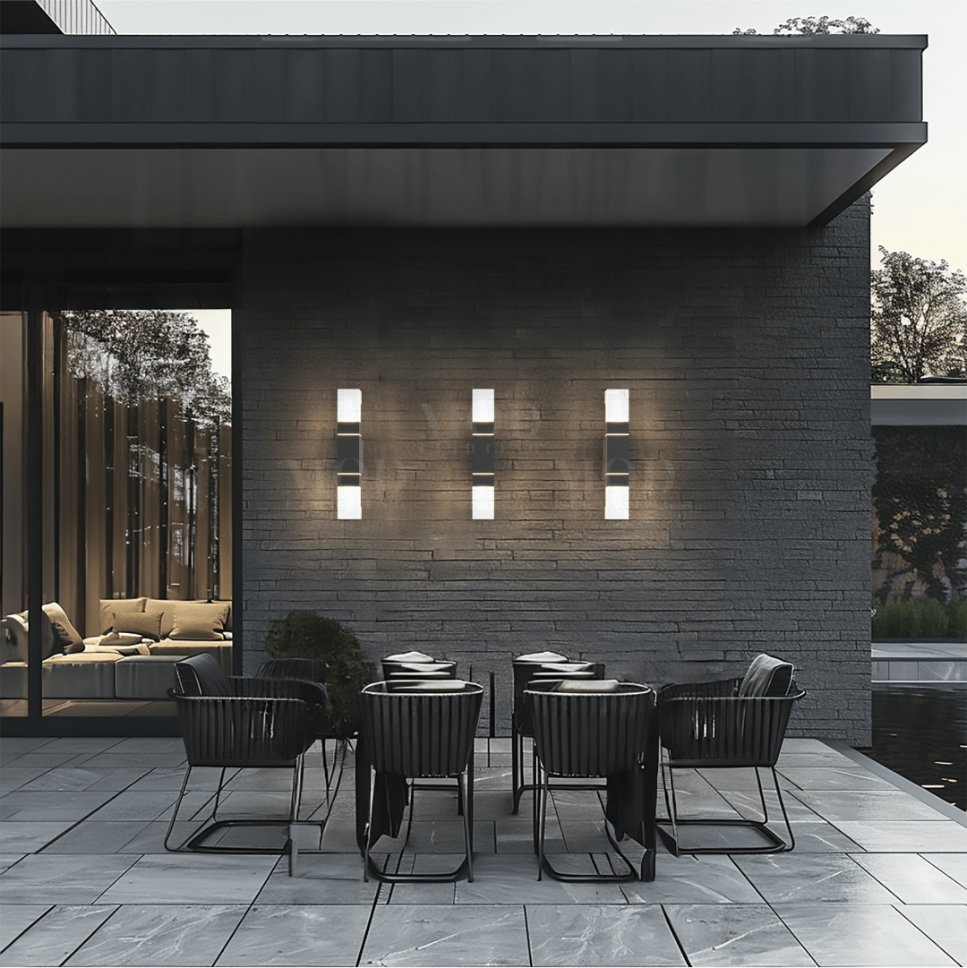 Elegante Außenwandleuchte in Schwarz – Aluminiumgehäuse
