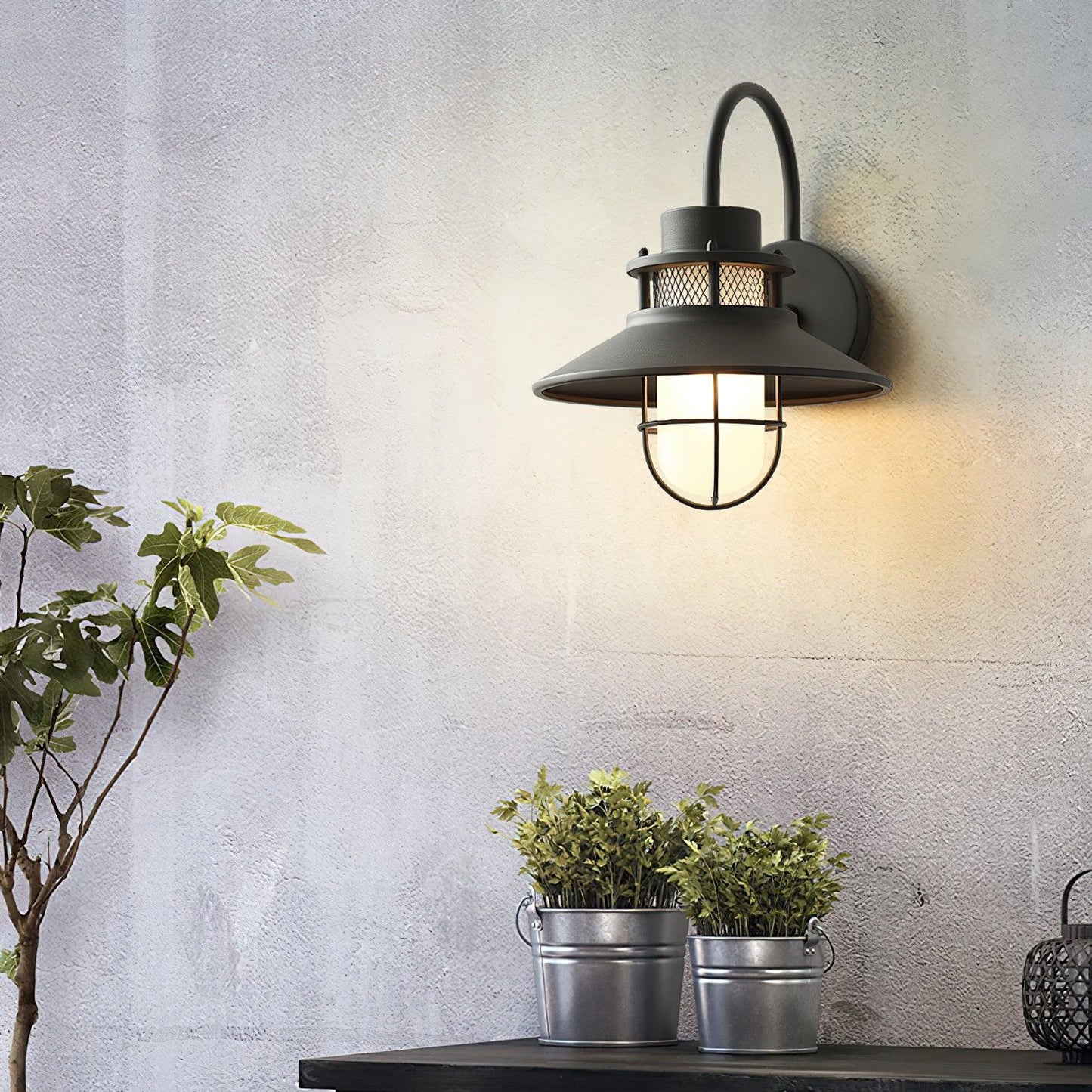Kesselförmige Außenwandlampe – Zeitloses Design