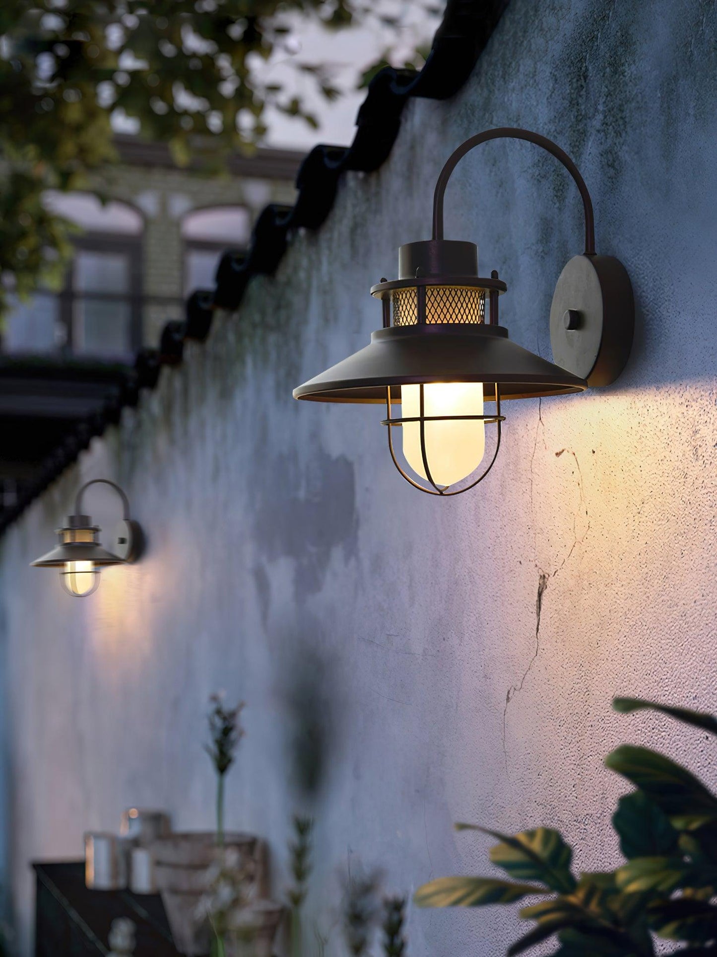 Kesselförmige Außenwandlampe – Zeitloses Design