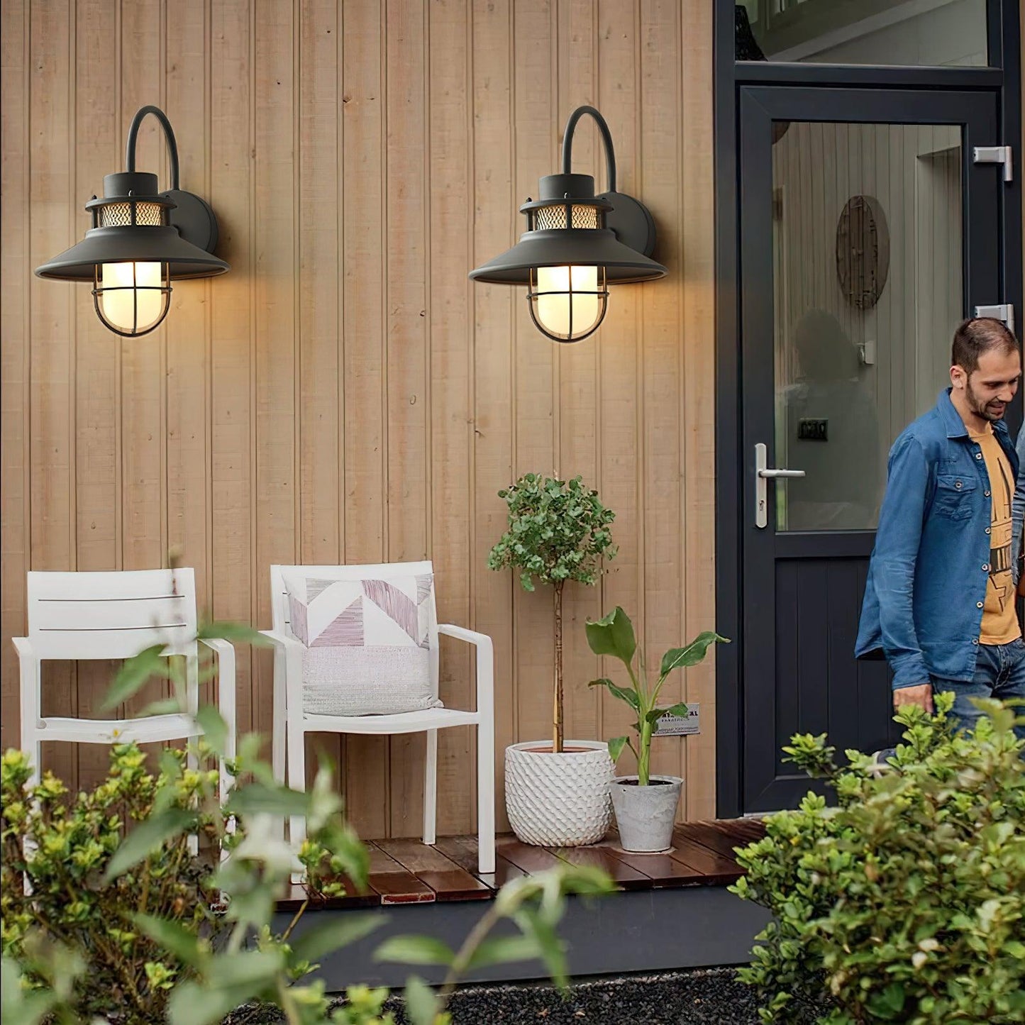 Kesselförmige Außenwandlampe – Zeitloses Design