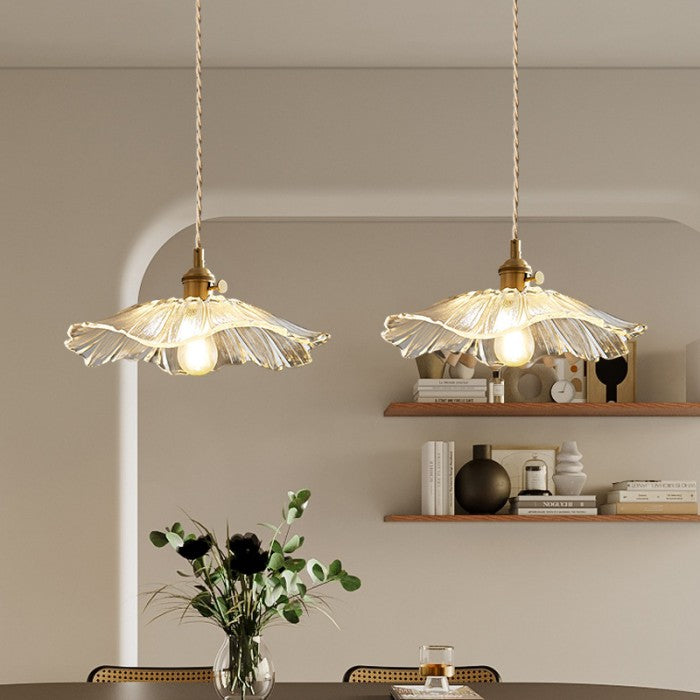 Moderne Glas-Pendelleuchte | Floralen Elementen