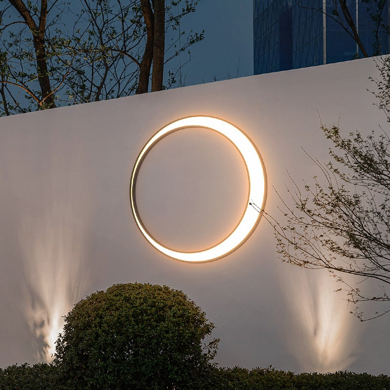 Außenwandleuchte LED 30W | Mondförmige Edelstahl-Sconce