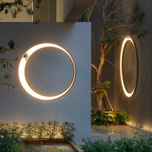 Außenwandleuchte LED 30W | Mondförmige Edelstahl-Sconce