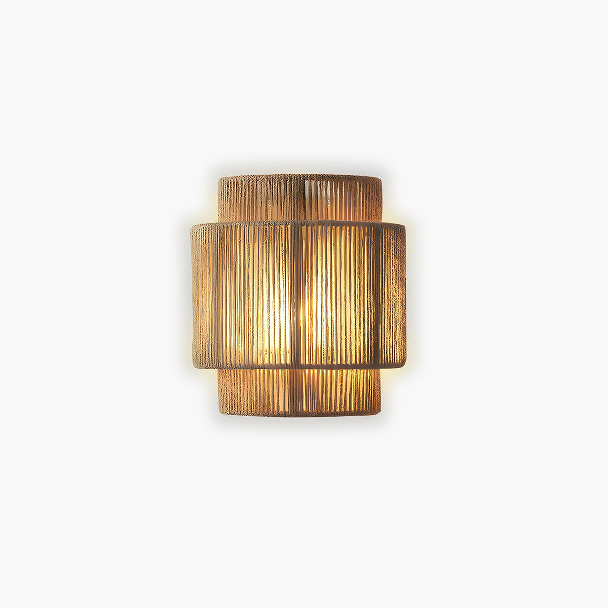 Geflochtene Japanische Rattan-Wandlampe