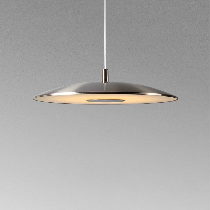 Industrielle LED Pendelleuchte aus Eisen und Nickel