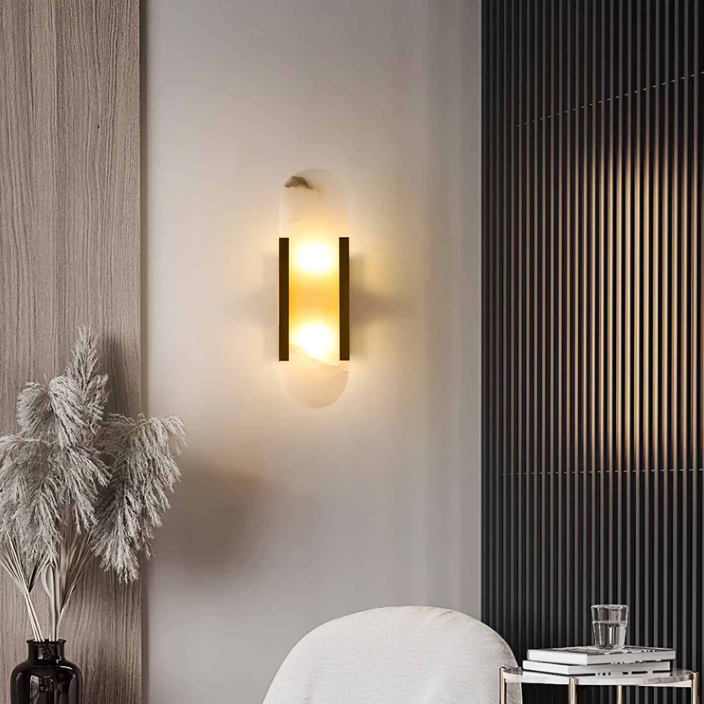 Langlebige Alabaster-Wandlampe Mit Modernem Look