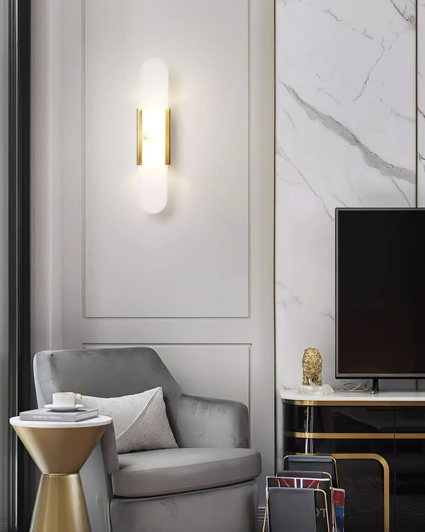 Langlebige Alabaster-Wandlampe Mit Modernem Look