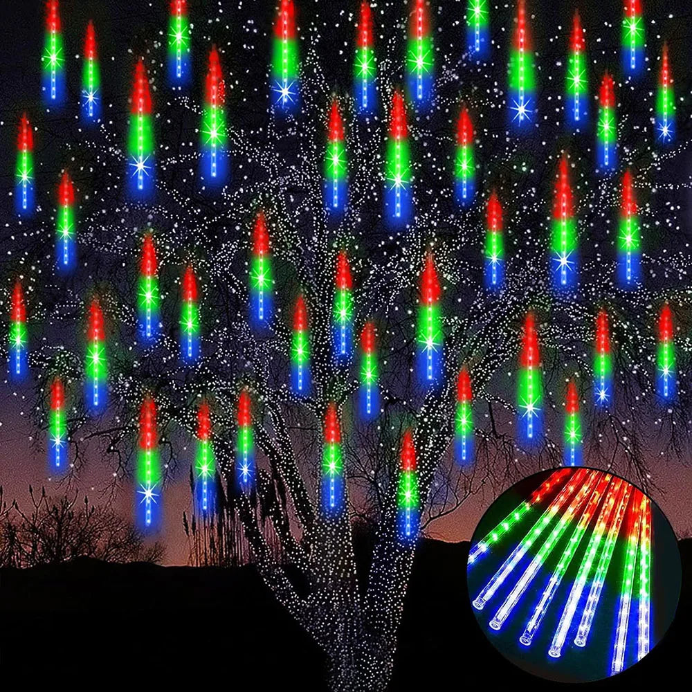 LED-Meteorschauer-Lichterkette – Wetterfest für Garten, Terrasse & Außenbereich