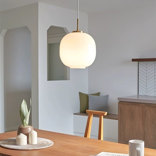 Opalglas-Pendelleuchte im Skandi-Stil | Minimalistisch & Rund