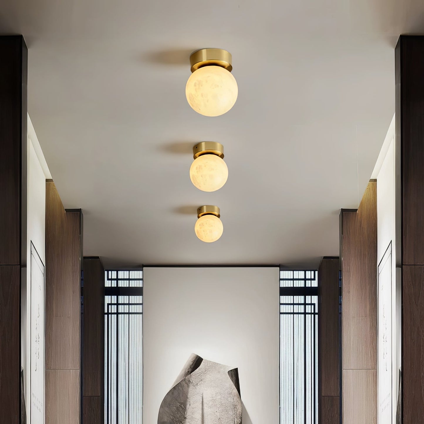 Leuchtender Mond Alabaster LED-Deckenleuchte | Moderne Deckenlampe