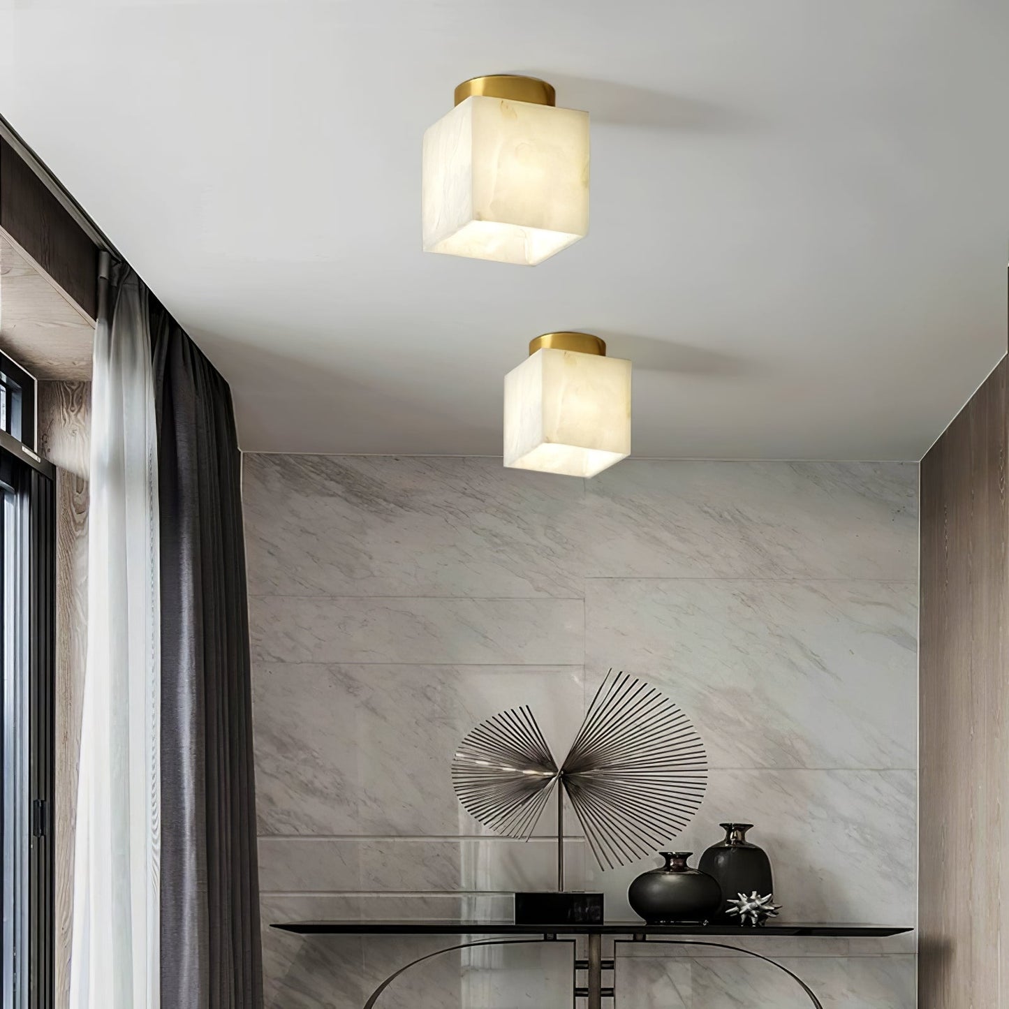 Leuchtender Mond Alabaster LED-Deckenleuchte | Moderne Deckenlampe