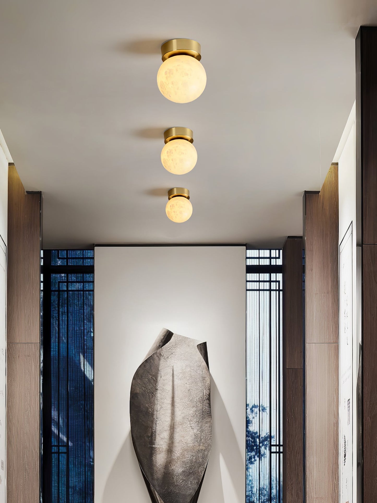 Leuchtender Mond Alabaster LED-Deckenleuchte | Moderne Deckenlampe