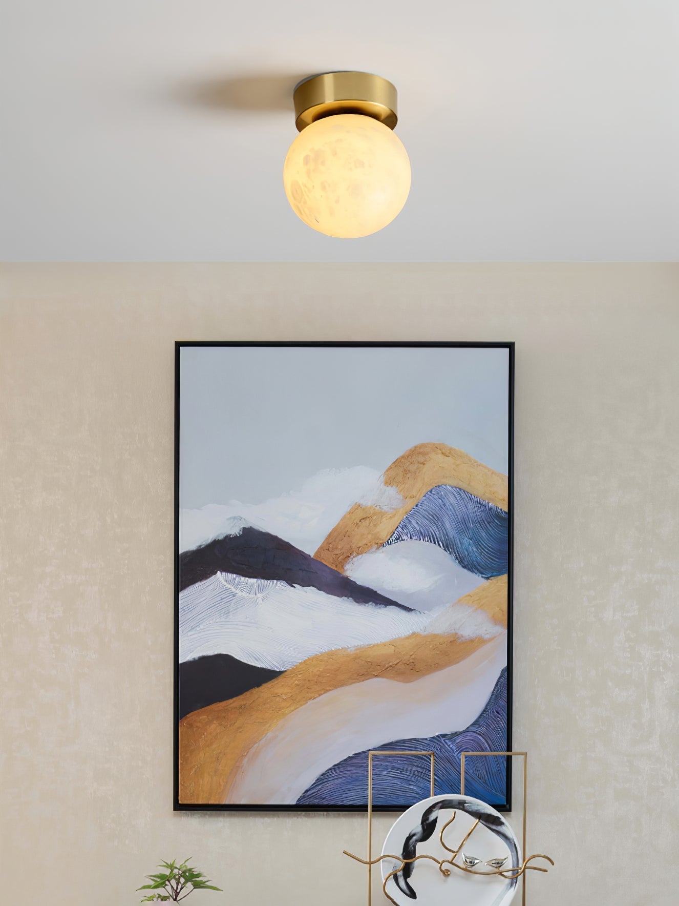 Leuchtender Mond Alabaster LED-Deckenleuchte | Moderne Deckenlampe