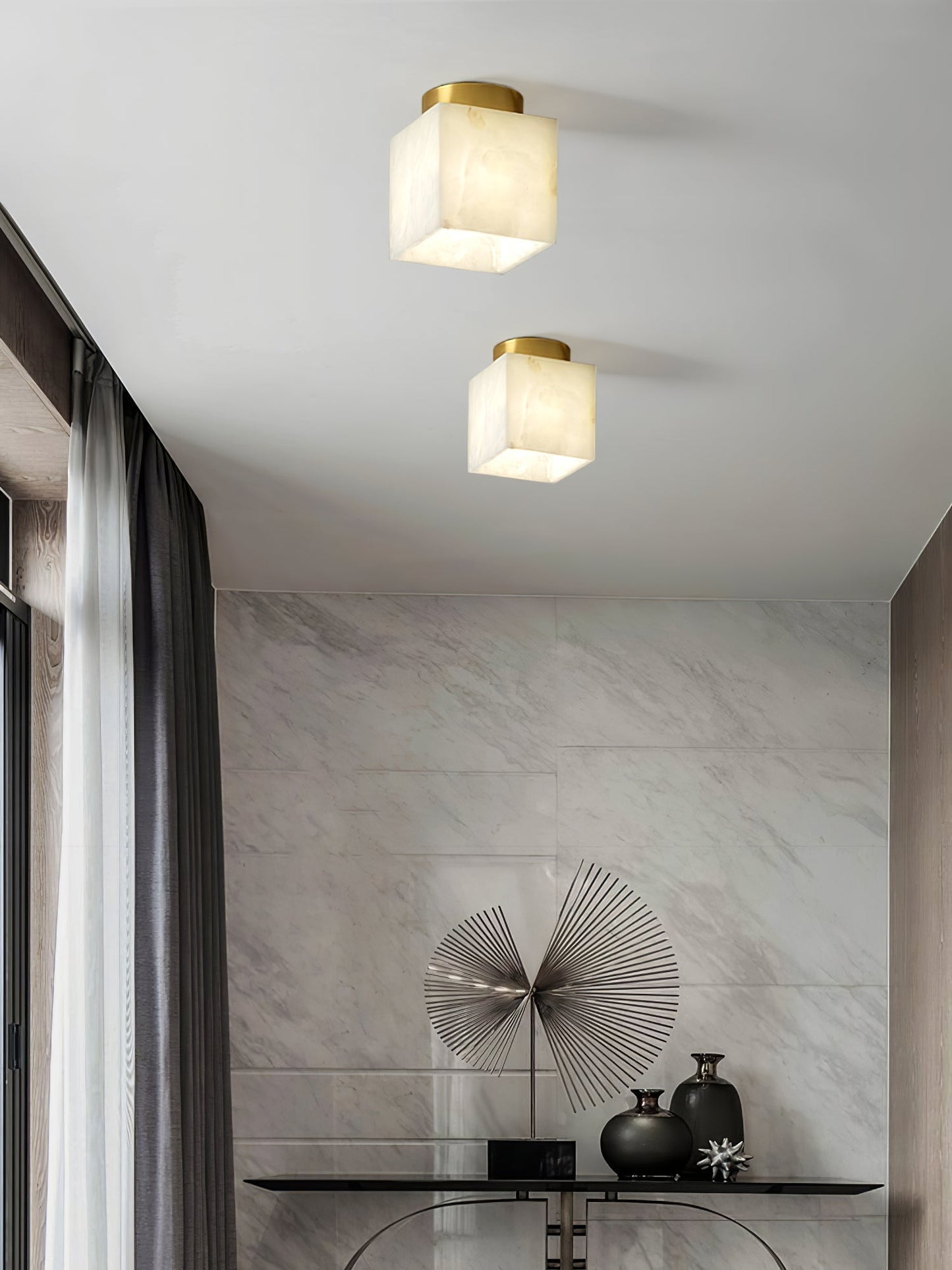 Leuchtender Mond Alabaster LED-Deckenleuchte | Moderne Deckenlampe