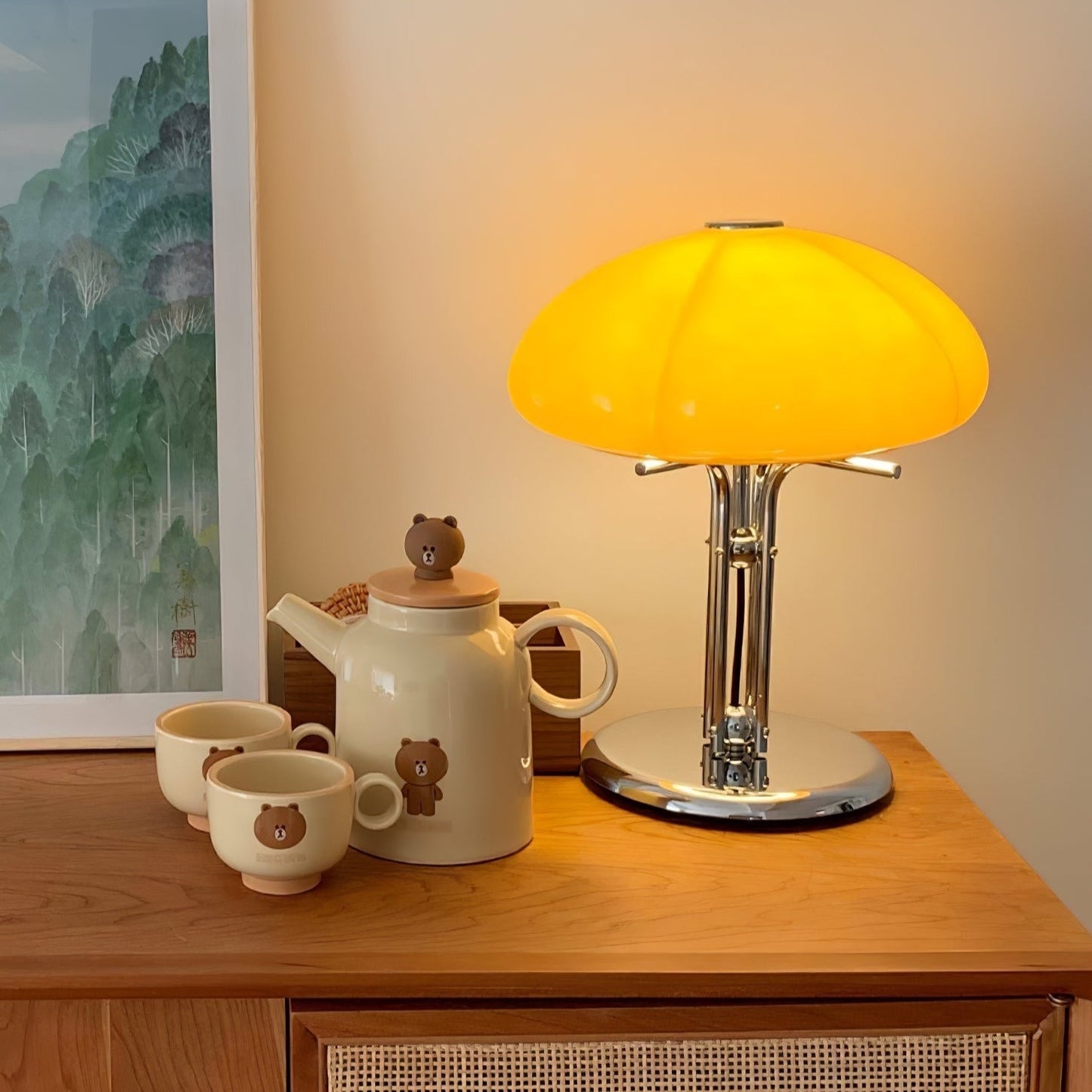 Moderne Bauhaus Tischlampe in Pilzform