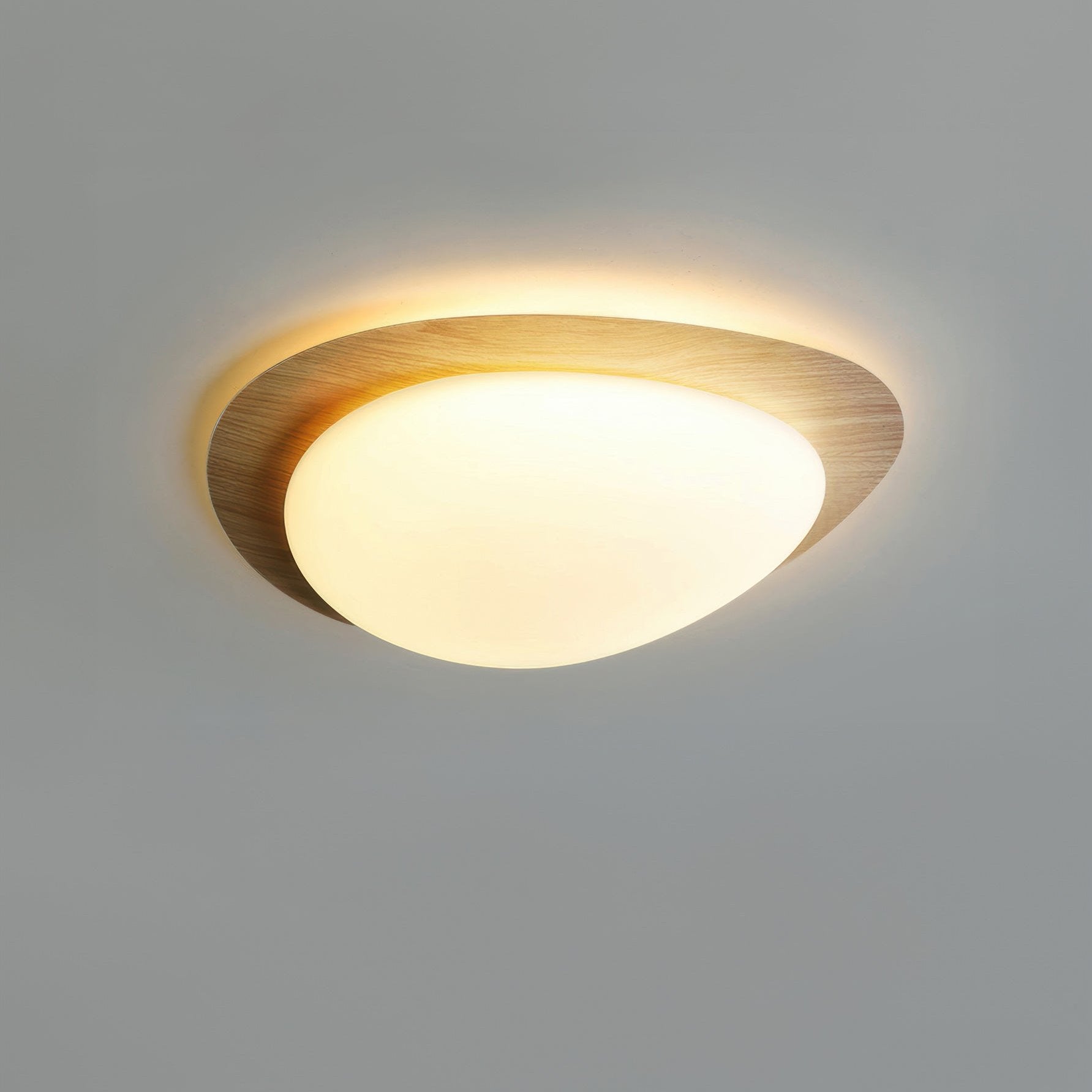 Pebble-Design Deckenlampe | Skandinavische Holzmaserung Innenleuchte