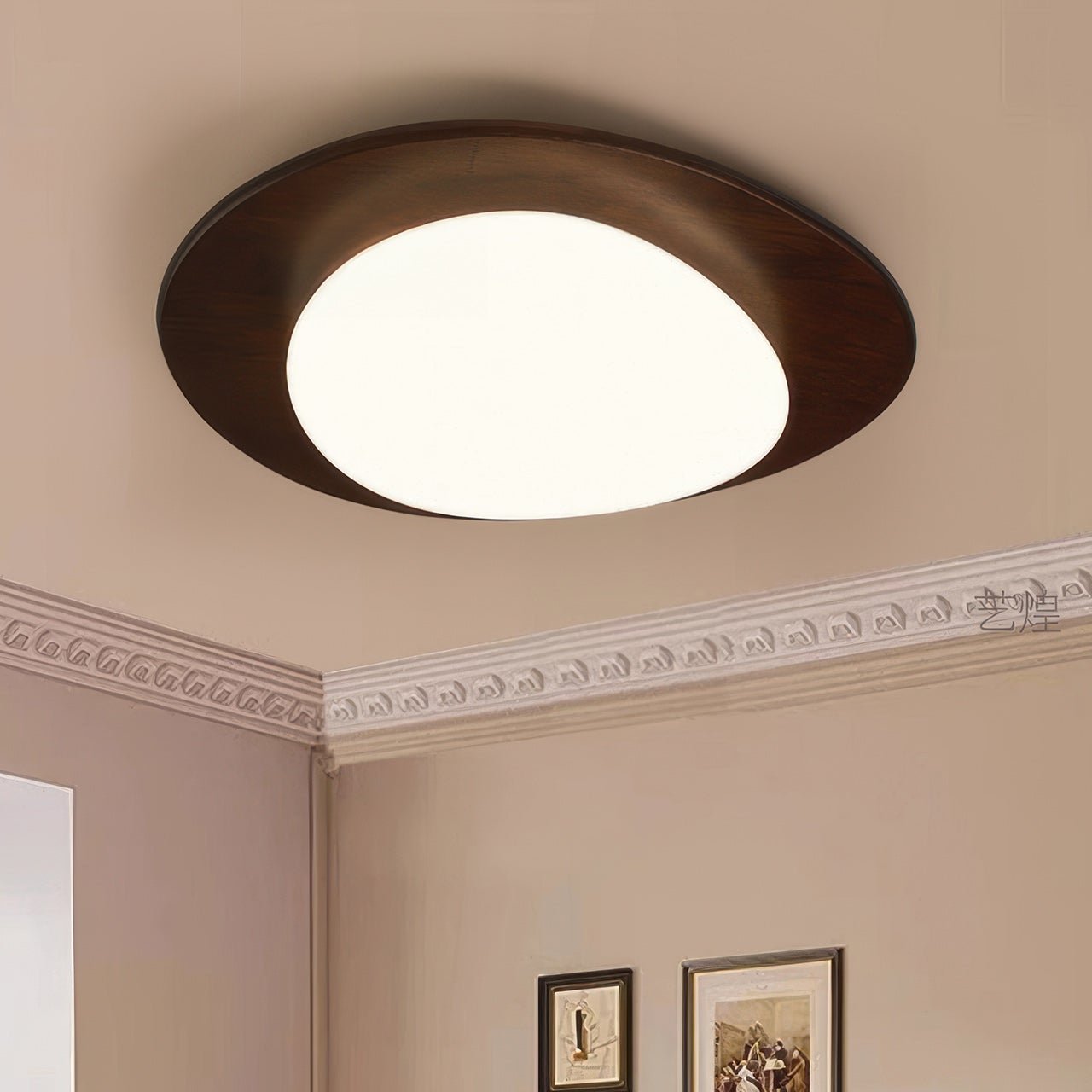 Pebble-Design Deckenlampe | Skandinavische Holzmaserung Innenleuchte