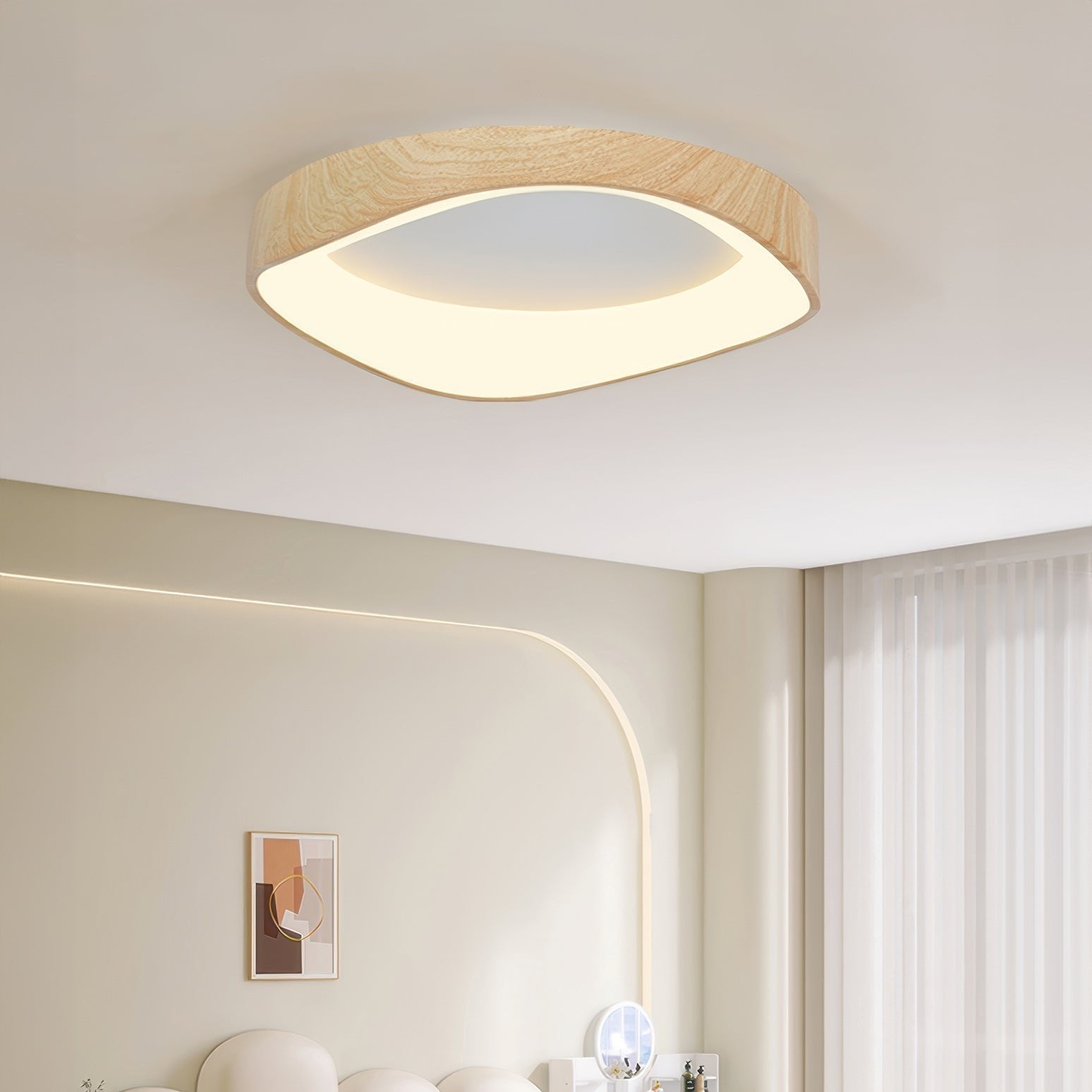 Deckenleuchte mit Warmer Holzmaserung