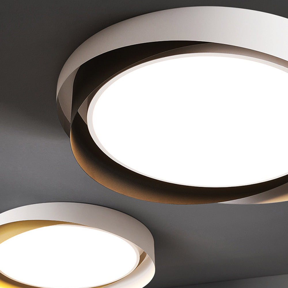 Moderne LED Deckenlampe mit Doppel-Schirm | Rund, 24W, Warmweiß