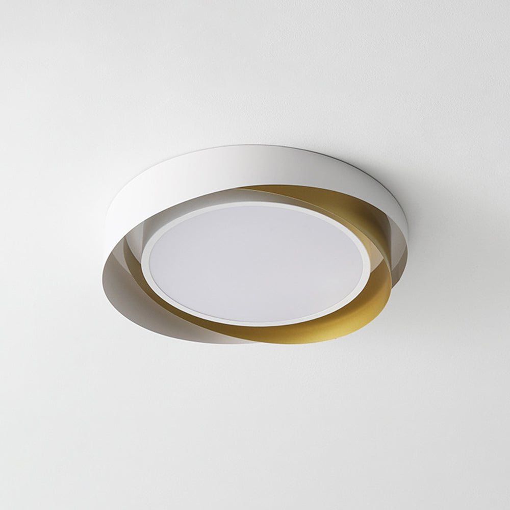 Moderne LED Deckenlampe mit Doppel-Schirm | Rund, 24W, Warmweiß